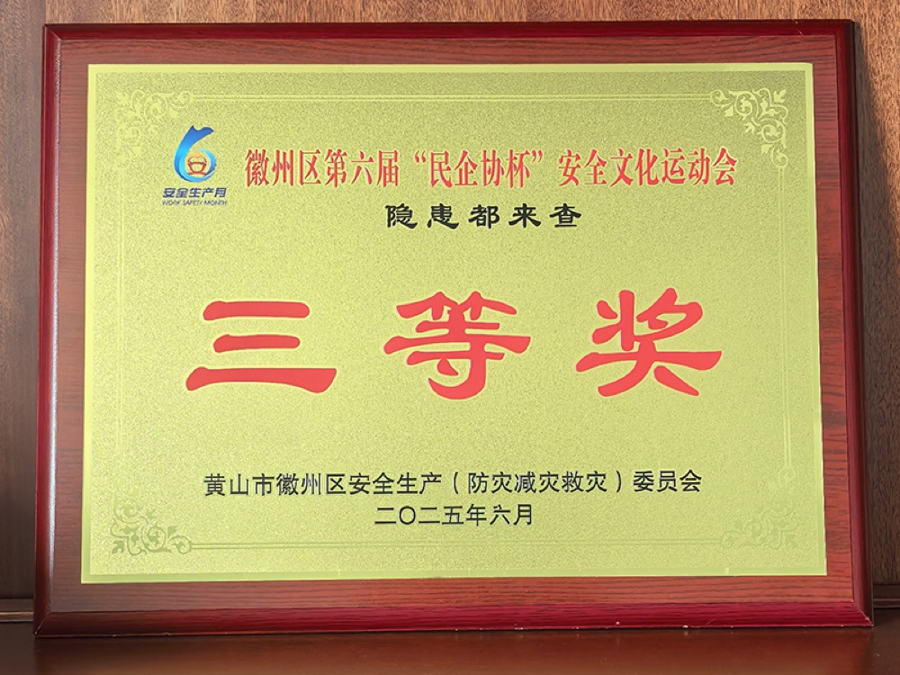 徽州区第六届“民企协杯”安全文化运动会“隐患都来查”三等奖(2025年6月)